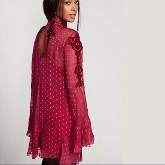 Free People Coquette Bell Sleeve Mini Dress Size S - Picture 7 of 14